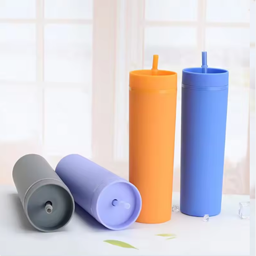 Alternative view of Reusable Matte Acrylic Tumblers with Lids and Straws - 16Oz (GU8-PTUM-001)