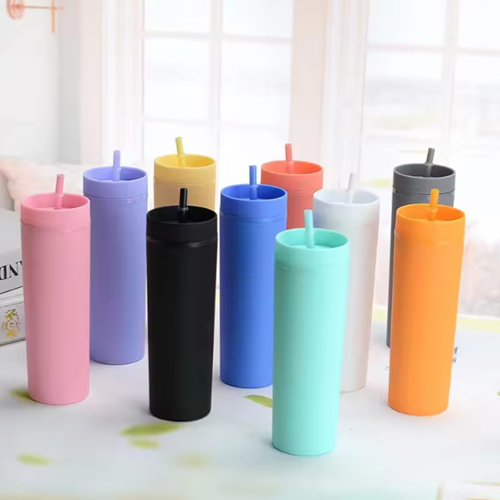 Reusable Matte Acrylic Tumblers with Lids and Straws - 16Oz (GU8-PTUM-001)